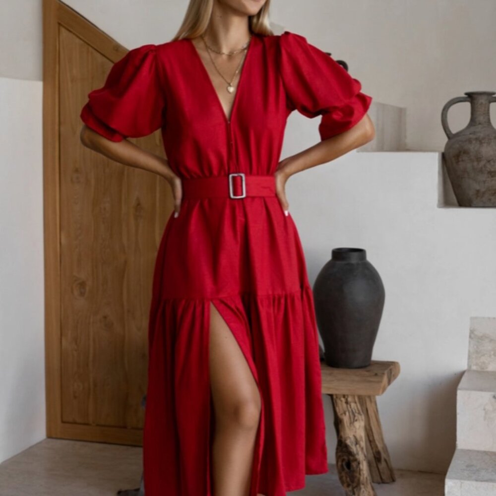 The Peony Dress in Red by Bali Elf